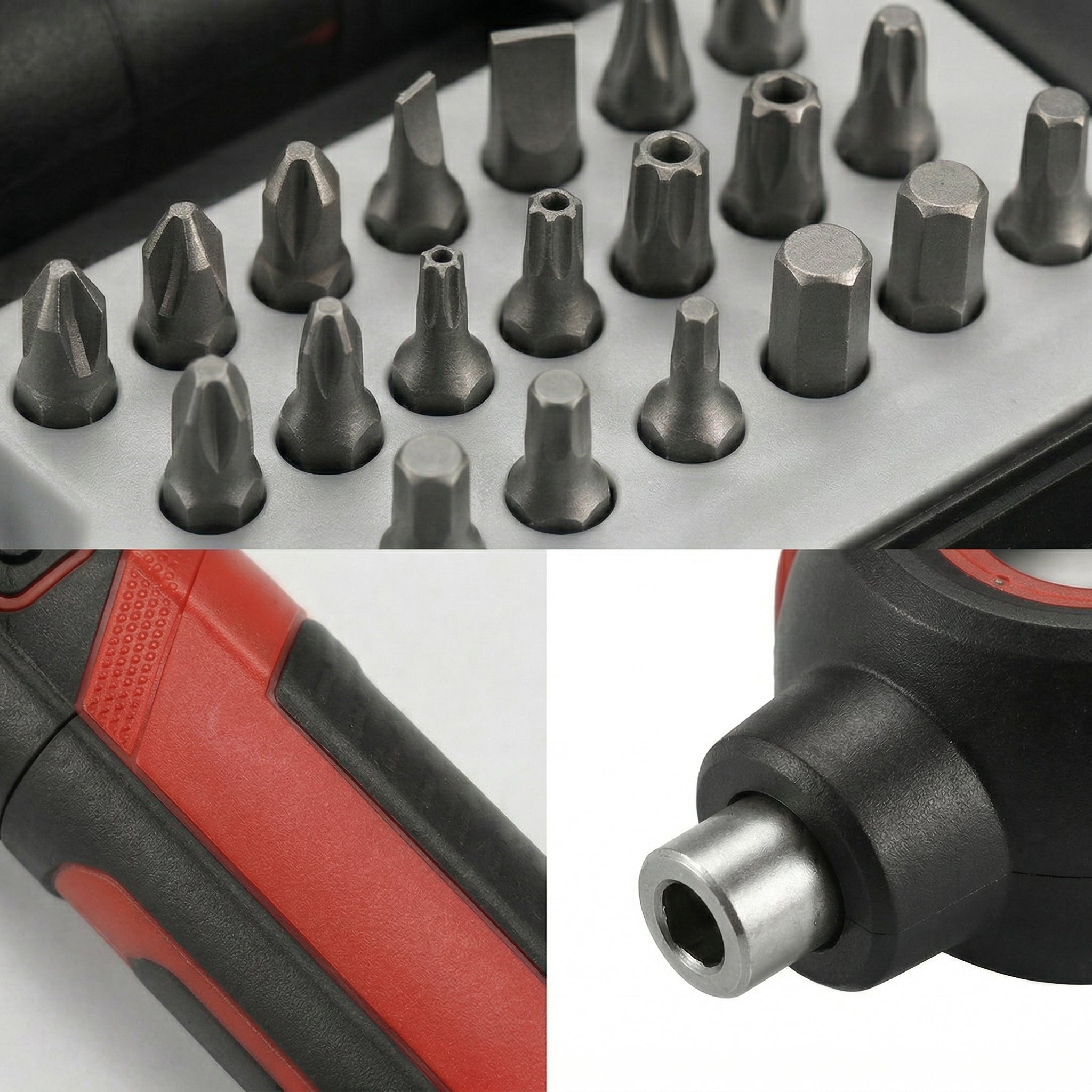 Compact Cordless Electric Screwdriver Set with Bits and Storage Case