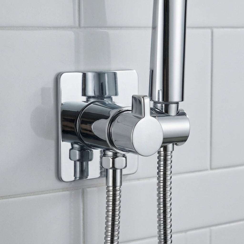 Square Rainfall Shower Head and Handheld Shower Combo Set